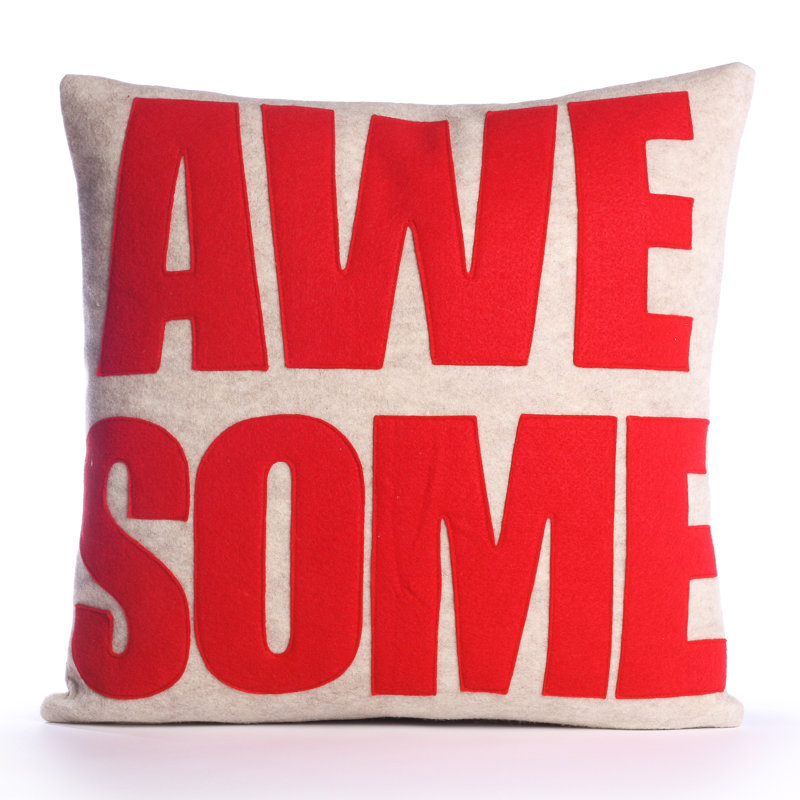 Celebrate Everyday Awesome Linen Throw Pillow & Reviews AllModern
